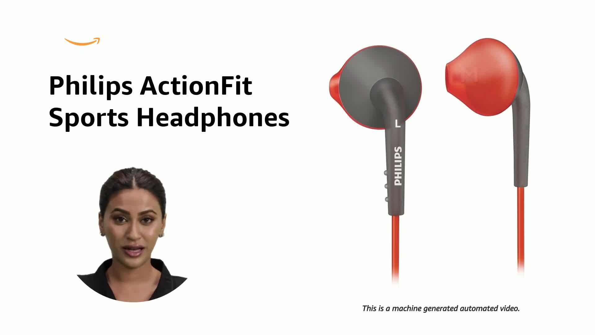 Philips SHQ1200 ActionFit Sports In-Ear Headphones, Orange and