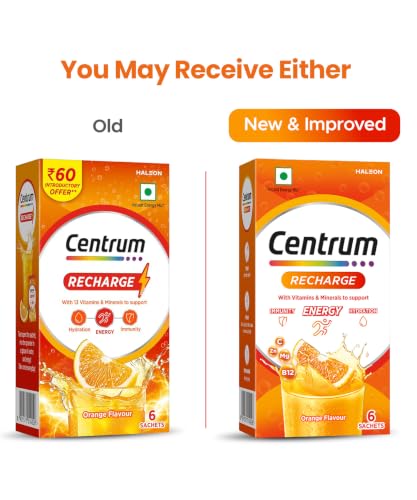Buy Centrum Recharge: Tasty Orange Flavoured Powder Drink Mix | No Added Sugar| Instant Energy & Hydration | 13 Vitamins & Minerals | Boosts Immunity | Vitamin B, C, Zinc, Magnesium | Pack of 36 sachets Online at Low Prices in India - Amazon.in - Image 4
