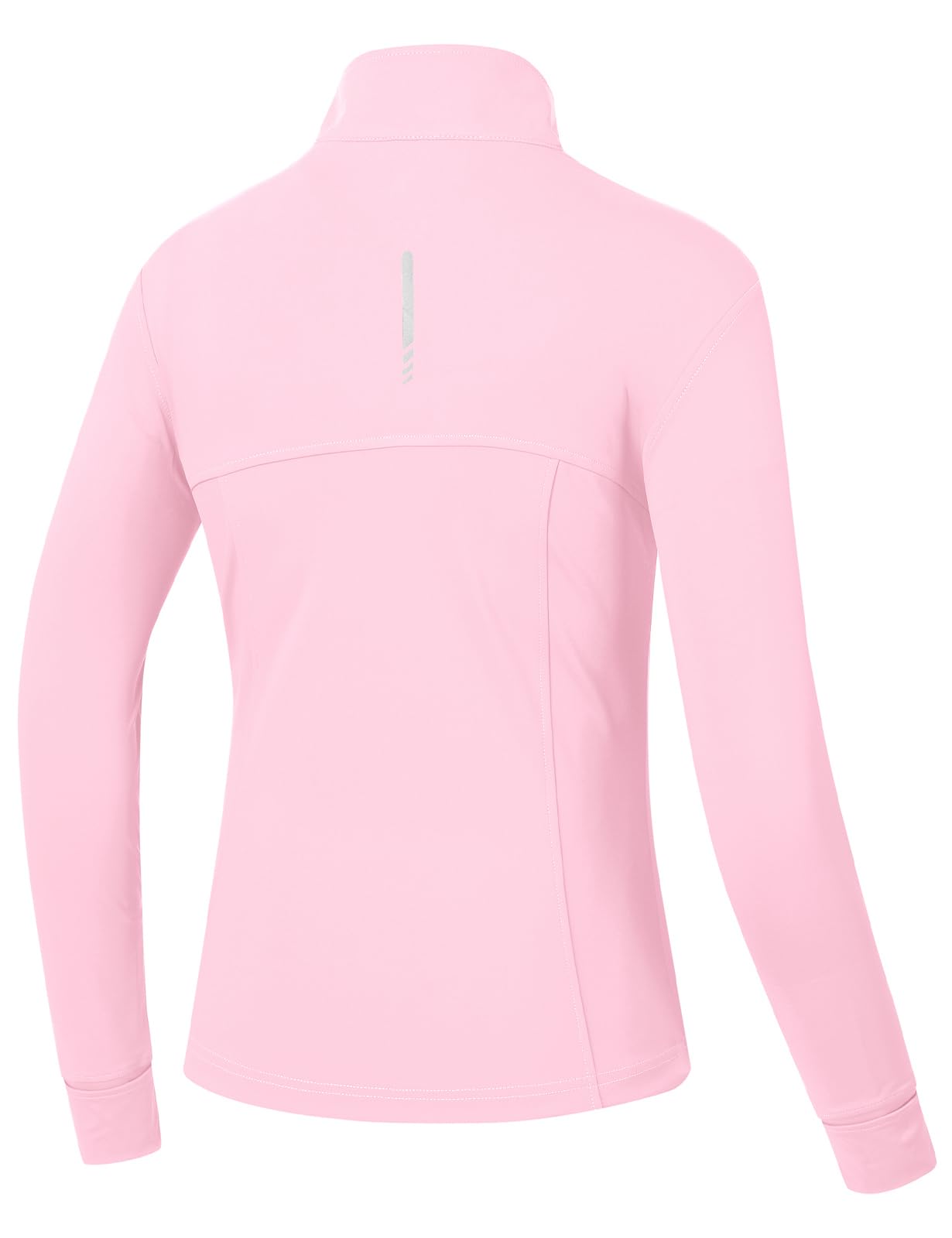 BGOWATU Women's Workout Jacket Lightweight Zip up Running Athletic Jackets with Thumb Holes — view 3