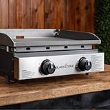 Blackstone 1666 22” Tabletop Griddle with Stainless Steel Faceplate, Powder Coated Steel, Black