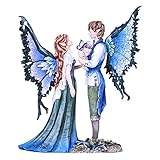 Amy Brown Home Decor - Figura decorativa de pareja de hadas del Pacífico con estatua de familia de bebé