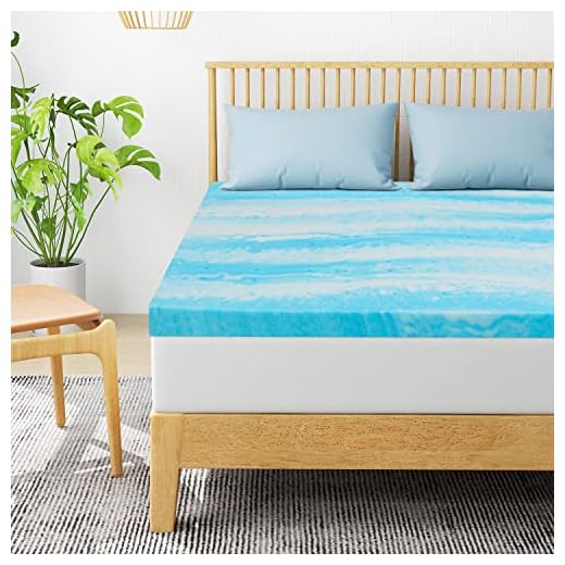 Mattress Topper, Queen Size 3 inch Memory Foam Bed Toppers with Cooling Gel Blue