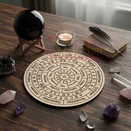 Image of Dowsing Board with Brass Pendulum | 6 Inch | Dark Brown Board | Metaphysical Message Board | Acrylic Divination Board | Spirit Board | Witch Board | Pendulum Assorted
