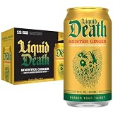 Liquid Death Soda-Flavored Sparkling Water - Sinister Ginger, Less Sugar*, Huge Flavor, No Caffeine, No Artificial Sweeteners, 12 Fl Oz (Pack of 12)