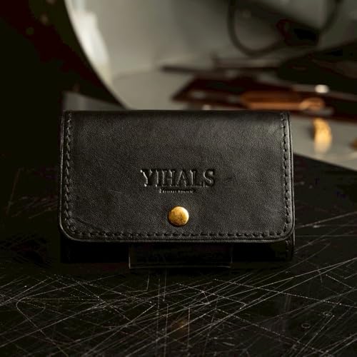 YIHALS ハンドメイド 牛革 名刺入れ ネイビーブルー[靴屋が手掛ける革製品]|イハレス レザー 革小物 [0653]