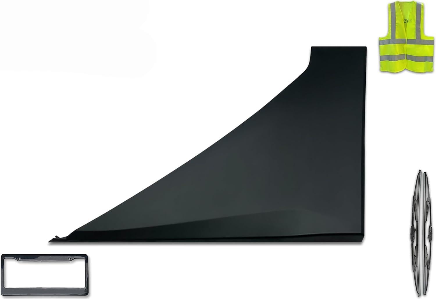 KOZAK Side Fairing Panel - Partial Skin Compatible with Kenworth T680 Next Gen 2022+, Left Driver Side Includes Logo, 2x 22" Windshield Wipers, License Plate Frame and Vest