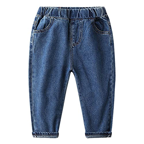 Toddler Boy's Mid Waist Jeans Casual Elastic Waist Denim Pants