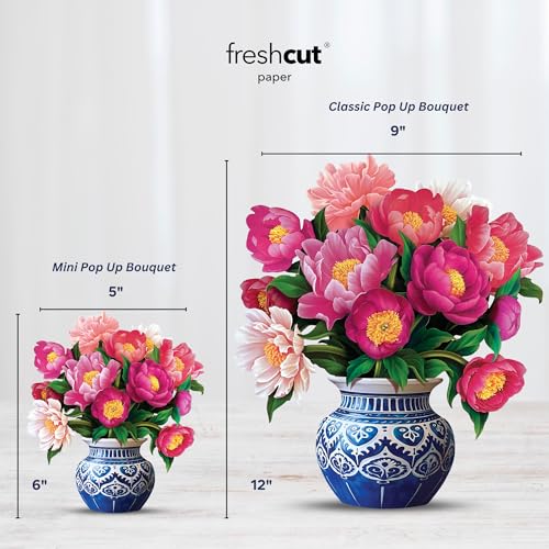 image for Freshcut Paper Pop Up Cards, Paper Flower Bouquet 3D Popup Greeting Ca