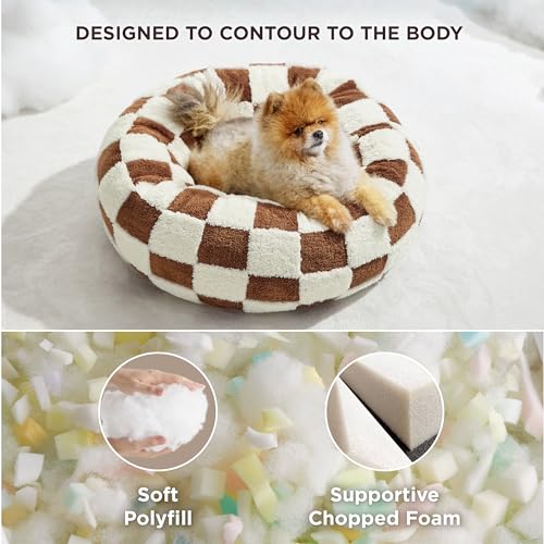 Lesure-Donut-Small-Dog-Bed-Round-Cat-Beds-for-Indoor-Cats-Anti-Anxiety-Calming-Pet-Beds-Washable-Cute-Modern-Beds-with-Teddy-Sherpa-Plush-Anti-Slip-Bottom-Brwon - Cucciolini Doodles   Lesure-Donut-Small-Dog-Bed-Round-Cat-Beds-for-Indoor-Cats-Anti-Anxiety-Calming-Pet-Beds-Washable-Cute-Modern-Beds-with-Teddy-Sherpa-Plush-Anti-Slip-Bottom-Brwon