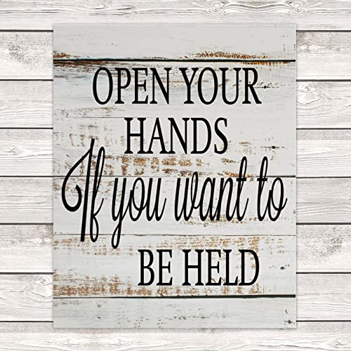 Panneau en bois Open Your Hands pour une déco murale positive et inspirante - 5