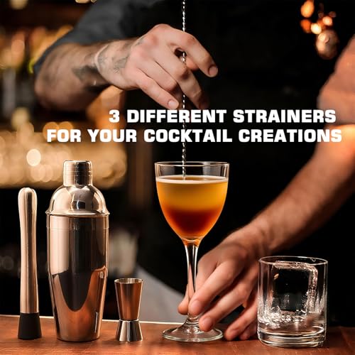 image for ARTFLY 18-Piece Professional Cocktail Shaker Set and Bartender Kit wit
