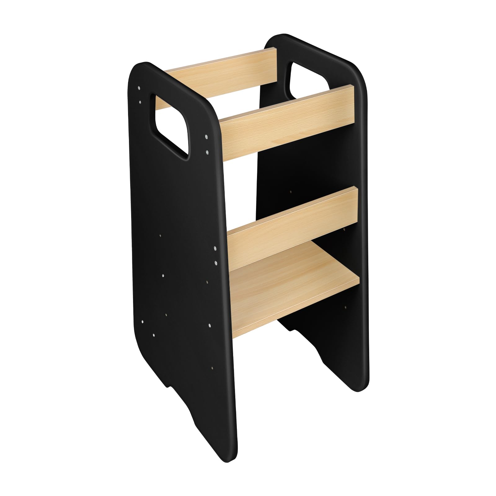 Montessori Beobachtungsturm für Kinder – Lernturm ab 1 Jahr – sicher und höhenverstellbar – Montessori Beobachtungsturm – 80 x 50 x 40 cm – Schwarz Braun