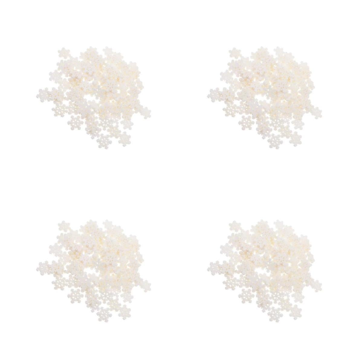 SHINEOFI 400 Stück Schneeflocken aus Kunstharz Weiße für Weihnachten und | Glitzernde Kleiner Ornamente, Leicht zu Platzieren, Kreative Bastelprojekte