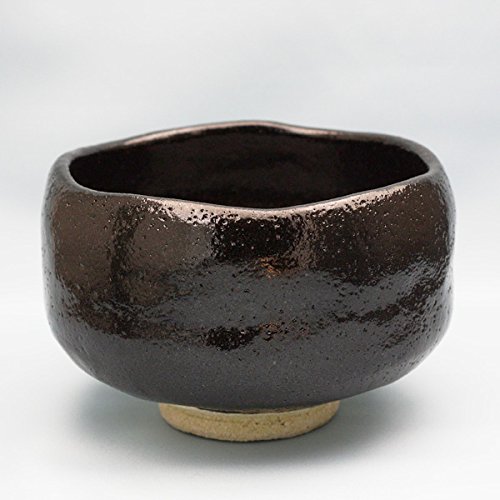Amazon | 短冊家和楽 黒楽茶碗（抹茶碗） 〔川嵜和楽（川崎和楽