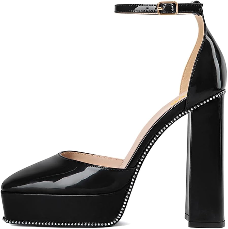Amazon.com | XYD Women Sexy Pumps Square Closed Toe Glossy Amazon.com | XYD Women Sexy Pumps Square Closed Toe Glossy
