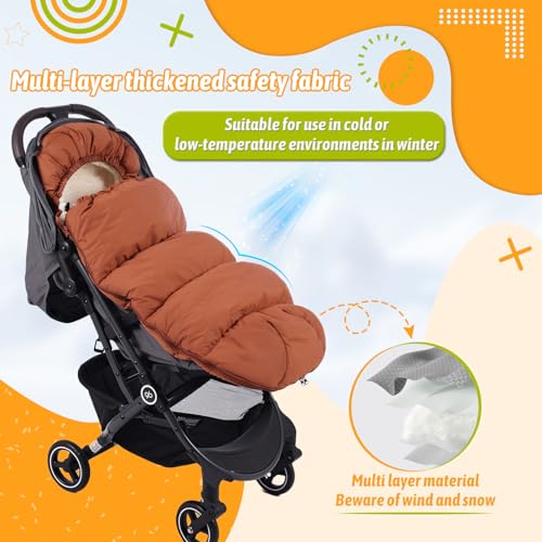 Image of Waterproof &Thicken Universal Stroller Cover Winter,Stroller Footmuff Bunting Bag for Warm Strollers Muff,Stroller Accessories for Baby Sleeping Bag Winter Stroller Blanket