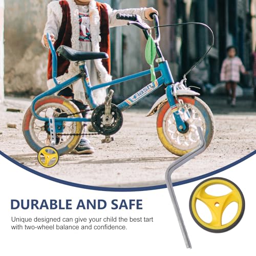 Ruedas de Entrenamiento para Bicicleta Hemoton con Soporte Amarillo y Cinta Colorida, Compatibles con Bicicletas de 12 a 20 Pulgadas, Soporte de Equilibrio para Niños miniatura 6