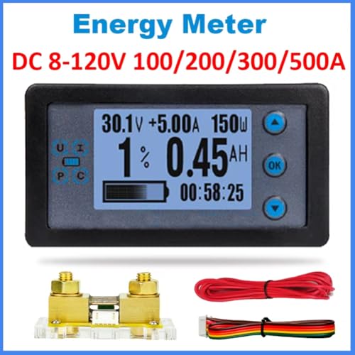 Wattmètre batterie DC 8-120V et moniteur de charge précis avec shunt - 3
