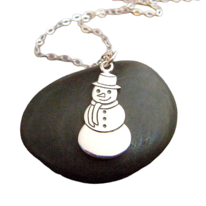 Breloque de Noël bonhomme de neige LKBEADS en argent sterling 925 plaqué au design délicat