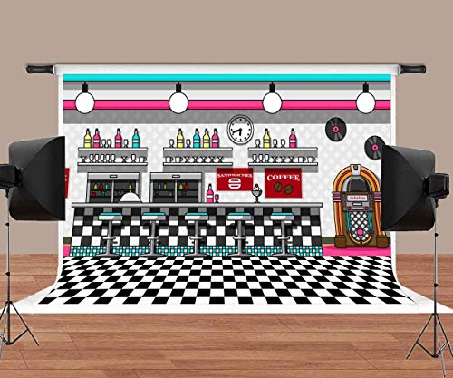 Fondo fotográfico Soda Shop 7x5ft MEETSIOY miniatura 7