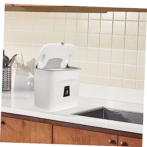 Caneca de basura rectangular para pared color blanco miniatura 5