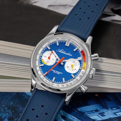 Image of ADDIESDIVE 38 MM Chronograph Watch VK64 Sweep Second Movement Tachymeter Mark FKM Rubber Strap BGW9 Super Lume Colourful Outdoor Sports Watches for Men Women