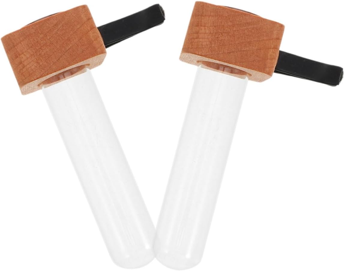 2pcs Car Flower Vase Clip Holder with Glass and Wood for Dashboard