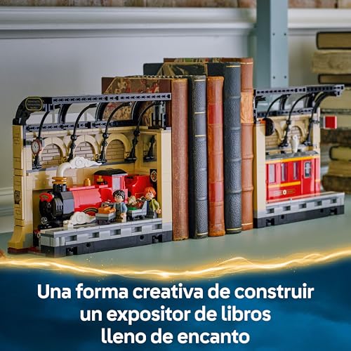 Miniatura 4 de LEGO Harry Potter Rincón Entre Libros: Expreso de Hogwarts - Sujetalibros con un Tren de Juguete -2 Minifiguras (Harry y Ron Weasley) y Figura de Hedwig - Regalo para Niñas y Niños de 10+ Años 76450