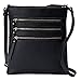 Solene Crossbody Bag Functional Multi Pocket Messenger Purse Top Zip Closure Shoulder Handbag With Adjustable Strap-WU093(Black)