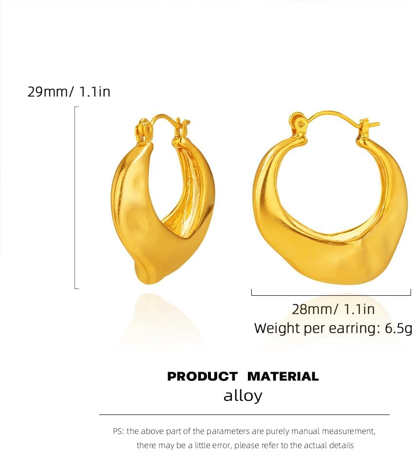 Gold Earrings, Earrings for Women, Hoop Earrings for Women, Hypoallergenic Earrings for Women, 14K Gold Plated Earrings, Gifts for Mom, Sisters, Best Friends, etc. - Image 6