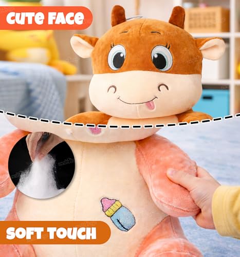 Image of Zest 4 Toyz Soft Toy for Girls (35 cm) | Cute Stuffed Animal Plush Toy | Baby Toys | Cow Soft Toy Cuddly Teddy Bear for Kids | Birthday Gift for Girls