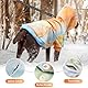 Eyein Hoodie für Kleine, Mittlere und Große Hunde - Warmer Flanell Kapuzenpulli Mit Taschen und Leine Portal - Weiche Hundebekleidung für Frühling, Herbst, Winter - Orange-Blau Tie Dye, S