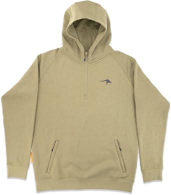 Marsupial Quarter-Zip Hoodie - Cotton Fleece | With secure zip pockets, three-panel lined hood, for hiking, outdoor adventures, and everyday wear.