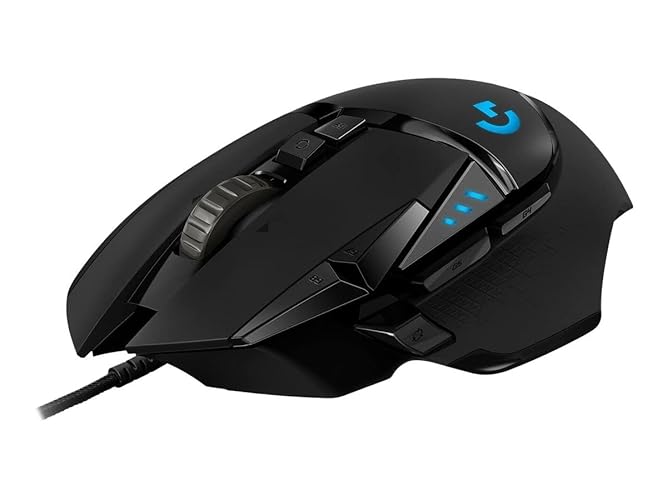 Logitech G502 Hero High Performance Wired Gaming Mouse, 25K Sensor, 25,600 DPI, RGB, Adjustable Weights, 11 Programmable Buttons, On-Board Memory, PC/Mac - Black