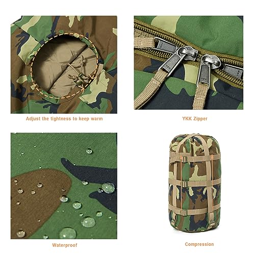 Image of MT Military Army Force Defence 4 & Tropen Patrol Mummy Sleeping Bags with Bivy Cover Compression Sack, Modular Sleeping System 2.0 for Cold Weather,