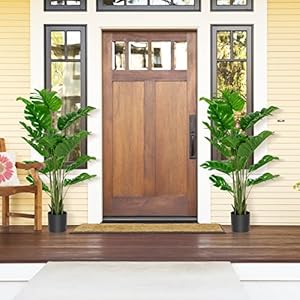 Goplus Artificial Monstera Deliciosa Plant, 5ft Tall Fake Tropical Palm Tree w/15 Pcs Different Turtle Leaves, Cement-Filled Plastic Pot, Faux Swiss Cheese Plant for Floor Home Office Decor, 2- Pack Goplus Artificial Monstera Deliciosa Plant 5ft Tall Fake Tropical Palm Tree w15 Pcs Different Turtle Leaves Cement Filled Plastic Pot Faux Swiss Cheese Plant for Floor Home Office Decor 2 Pack