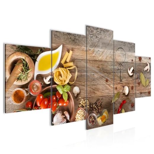 Runa Art Cocina Especias Cuadro Lienzo no Tejido 5 Piezas Tomates Chile Marrón Dormitorio Corredor 019253b