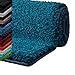 Produktbild casa pura Badematte Hochflor Sky Soft | Weicher, Flauschiger Badezimmerteppich in Shaggy-Optik | Badvorleger rutschfest waschbar | schadstoffgeprüft | 16 Farben in 6 Größen (70x130 cm, türkis)