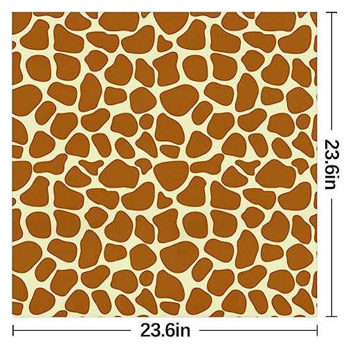 QsirBC Animal Giraffe Print Square Silk Scarf, Summer Head Scarf, Hair Scarf for Women Soft Smoothness for Travel Yoga Handkerchief Shawl Sunscreen Gift 23.6× 23.6 Inches2