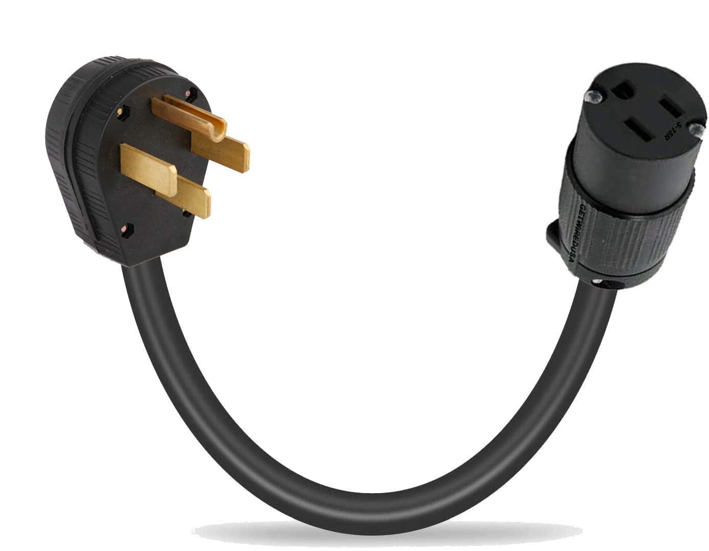 FX125V514G Gas Range Oven Power Cord Converter, Old 14-50P 220/250V 4-Pin Male Plug to New Female 5-15R Home Wall Socket Receptacle, Electric Outlet