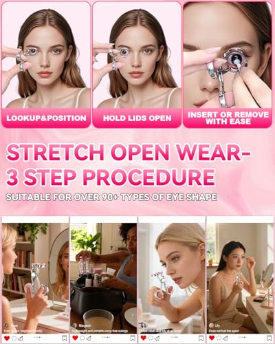 Image of 2026 Upgraded Contact Lens Applicator Tool【3-Step Easy Wear】【3.0 Precision Alloy & Natural Silicone】0 Shift, Ultra-Smooth Lens Insertion Removal Kit for Home Travel Use (Pink)