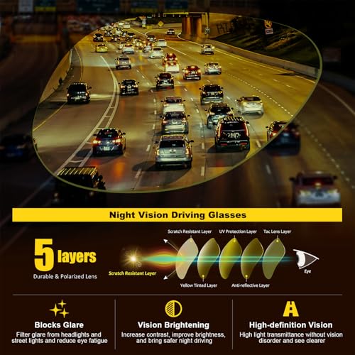 Night Driving Glasses for Men Women Polarized Night Vision Wrap Around Glasses for Driving3
