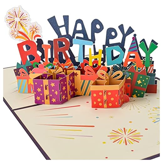 AIBAOBAO Tarjetas de Felicitación Cumpleaños, 3D Pop-up San Valentín Creativa Emergente con Happy Birthday Caja, para Familia, Día del Niño, Amigo, Novias, Aniversario, Día de la Madre
