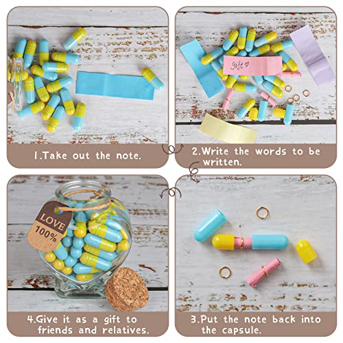 HSXIANG Capsule Letters Message in a Bottle,Lovely Notes Couples Gifts, Birthday Christmas Anniversary Valentines Mothers Day Gifts,Fathers Day. (Transparent Color 51PCS) by HSXIANG - Image 4