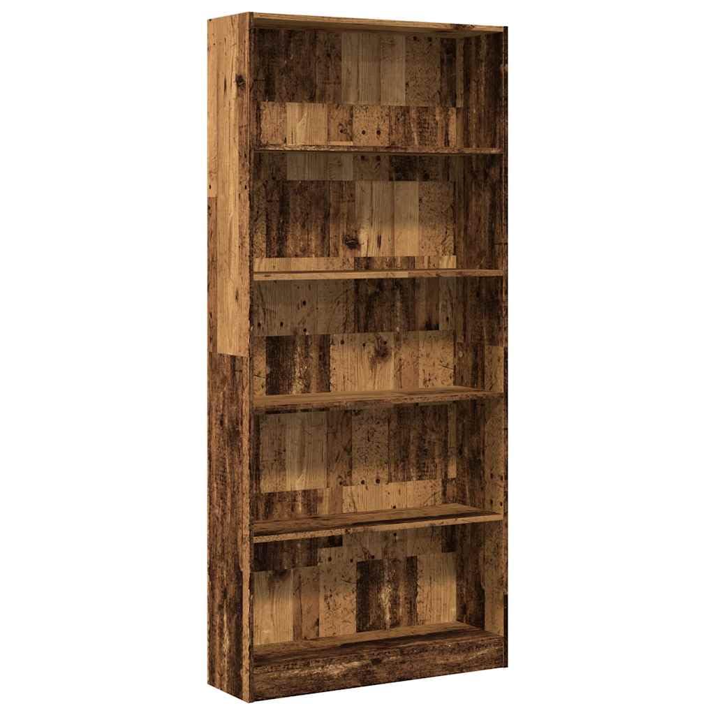 vidaXL Bookcase, Storage Cabinet for Living Room, Book Shelf for Display, Book Rack, Cupboard, Modern Style, Old Wood Engineered Wood