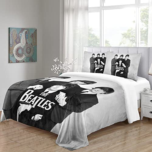 The Beatles Parure De Lit Décor Rock ‘n’ Roll,Groupe de Rock- Impression Numérique 3D-100 % Microfibre-Douce Et… - Les Beatles, Paul McCartney, John Lennon, RIngo Starr, George Harrison The Beatles Parure De Lit Décor Rock 'n' Roll,Groupe de Rock- Impression Numérique 3D-100 % Microfibre-Douce Et… – Image 5