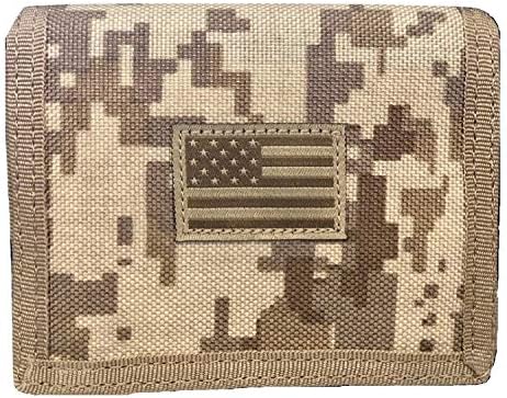 USA US American Flag Tactical Patriotic Military Trifold Wallet Money Holder (Desert Camo)