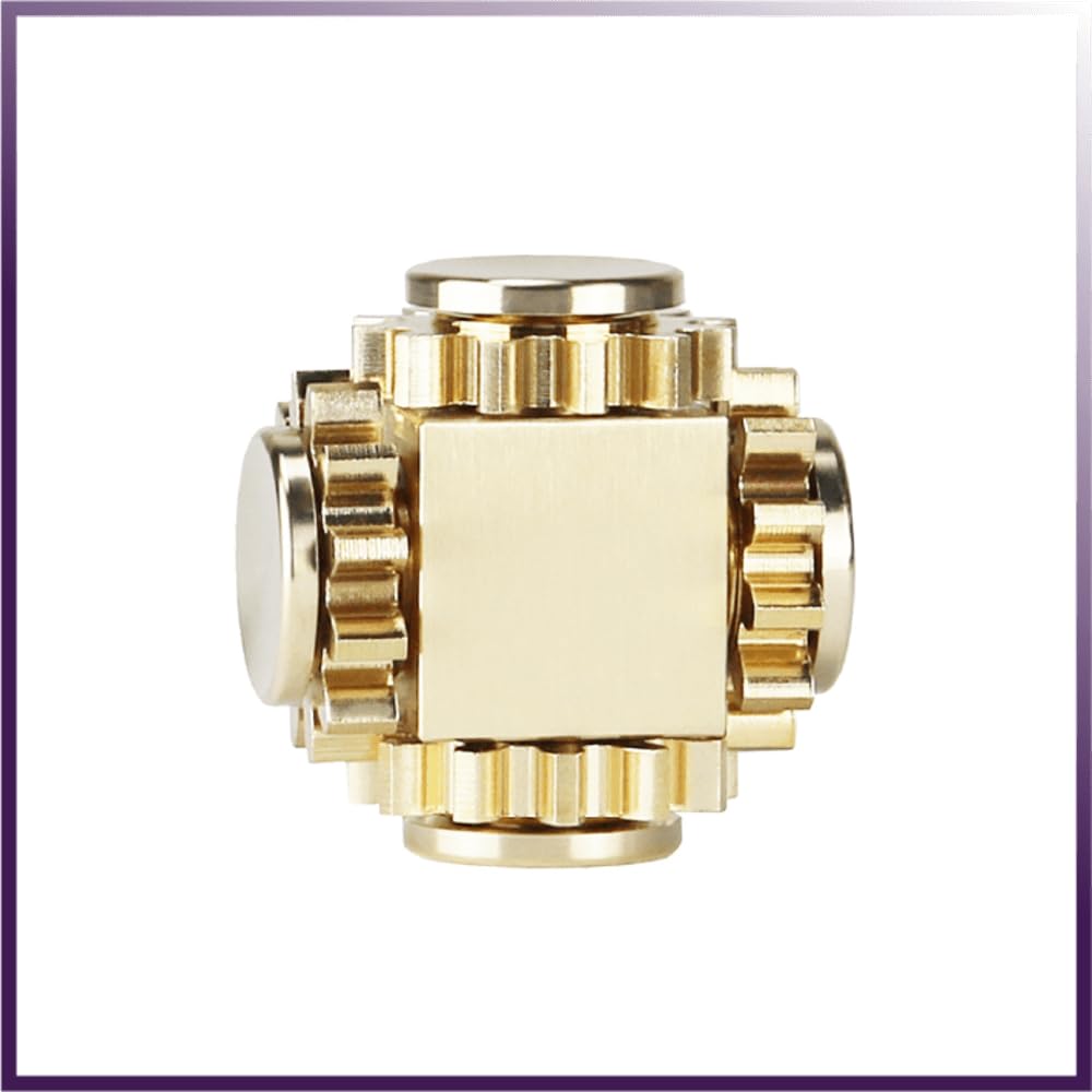 Brass Cube Gears Spinner. Fidget Spinner. Easy to Clean and Maintain. Easy to Carry. Anti-Stress & Anti-Anxiety. Increases Focus and Attention.