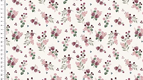 Rib Digital Little Flower 300 ca. 150 cm 95% 5% Natur cotone elastan jersey