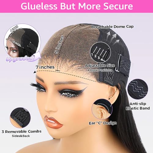 Image of ISEE Glueless Wig 7x5 Afro Kinky Curly Lace Front Wigs for Women 20 Inch